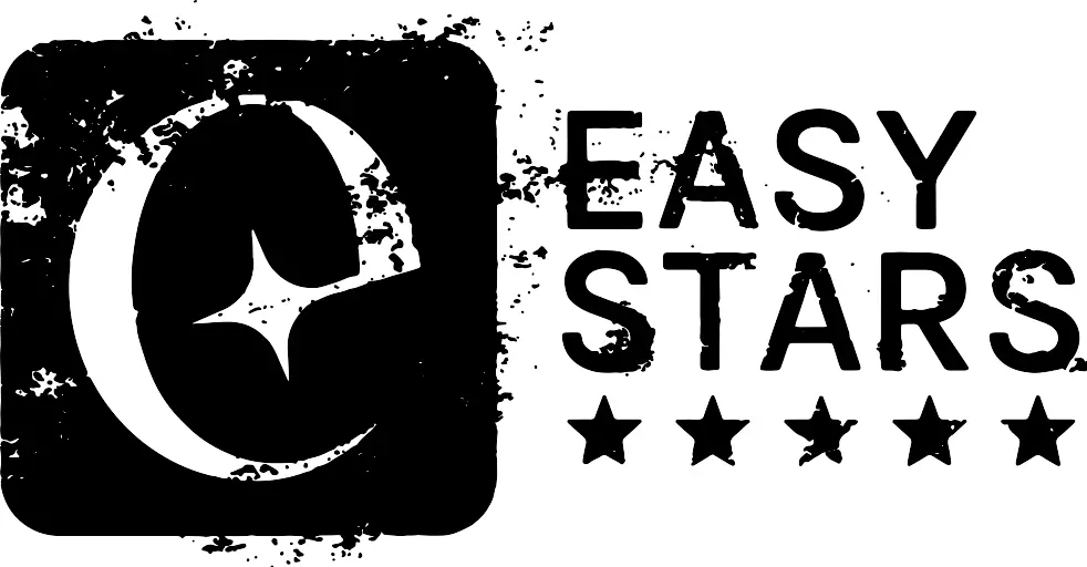 Das Logo von Easy Stars in Stempeloptik