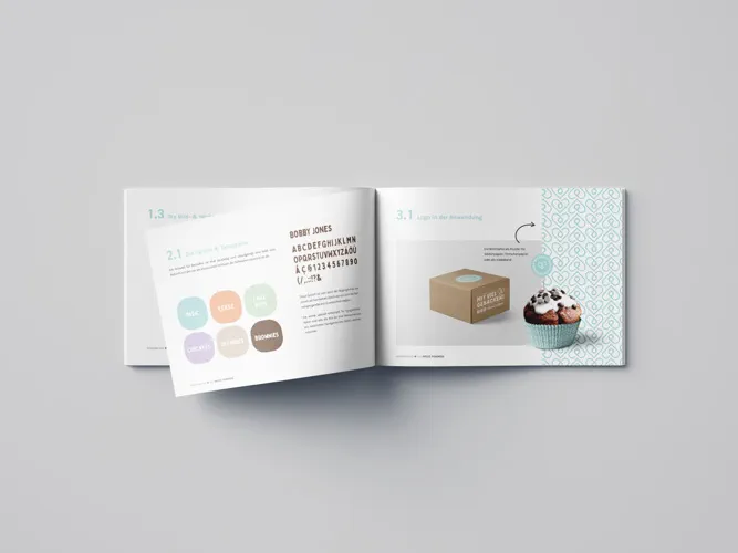 Der Styleguide über die Nutzung von Logo, Farben und Schriftart von Bäckerbox
